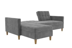 Dorel Home Velour Sofa & Fløyel Sofa-Hartford 3-sits Divansovesofa Grå