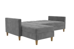 Dorel Home Velour Sofa & Fløyel Sofa-Hartford 3-sits Divansovesofa Grå