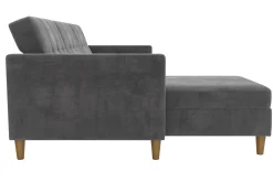 Dorel Home Velour Sofa & Fløyel Sofa-Hartford 3-sits Divansovesofa Grå