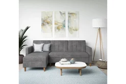 Dorel Home Velour Sofa & Fløyel Sofa-Hartford 3-sits Divansovesofa Grå