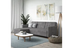 Dorel Home Velour Sofa & Fløyel Sofa-Hartford 3-sits Divansovesofa Grå