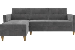Dorel Home Velour Sofa & Fløyel Sofa-Hartford 3-sits Divansovesofa Grå