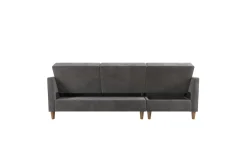 Dorel Home Velour Sofa & Fløyel Sofa-Hartford 3-sits Divansovesofa Grå
