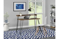Dorel Home Haven Skrivebord 114 cm med Oppbevaringshylle /Svart