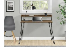 Dorel Home Haven Skrivebord 114 cm med Oppbevaringshylle /Svart