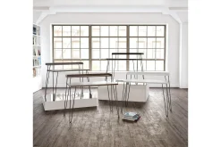 Dorel Home Haven Skrivebord 114 cm med Oppbevaringshylle /Svart