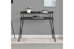 Dorel Home Haven Skrivebord 114 cm med Oppbevaringshylle /Svart