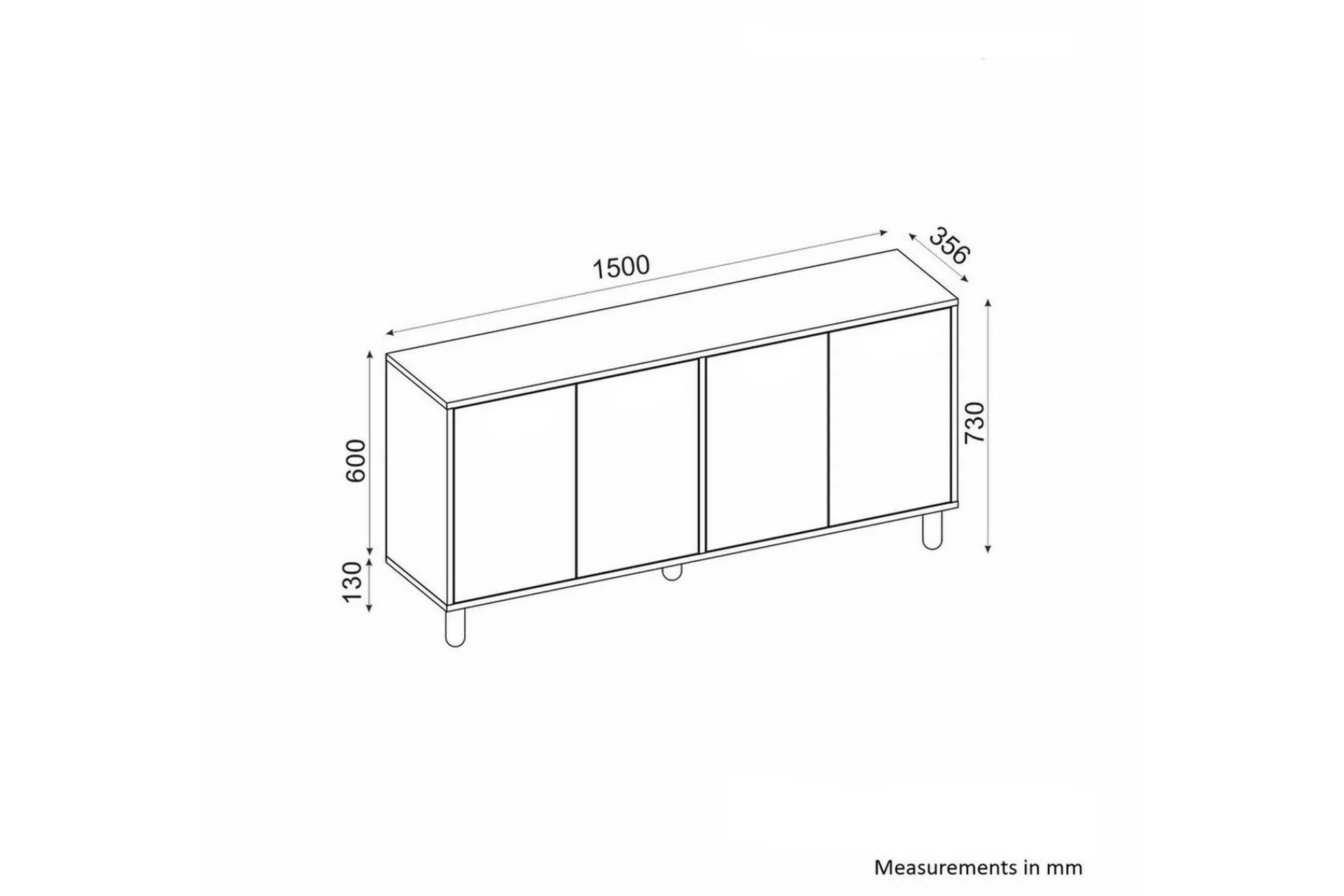 Gangbord|Avlastningsbord-Hearst Konsollbord 150 cm Hvit