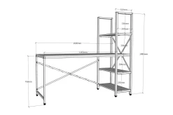 Hejde Skrivebord 160 cm med Oppbevaringshyller