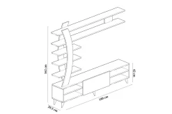 Tv-Møbelsett-Hejde TV-Benk 180 cm Hvit