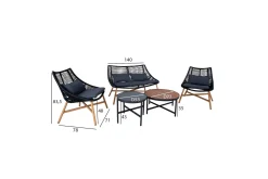 Veranda & Terrasse|Loungesett-Helsinki Sofagruppe Svart/Brun