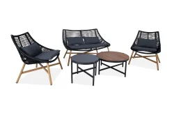 Veranda & Terrasse|Loungesett-Helsinki Sofagruppe Svart/Brun