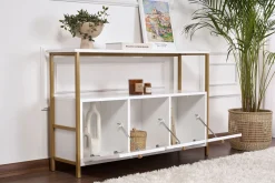 Gangbord|Avlastningsbord-Hemani Konsollbord 120 cm Hvitt og gull