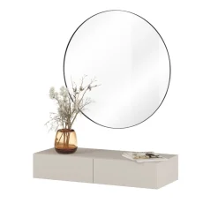 Hengende sminkebord Jukon S med 2 skuffer + speil Ø80 cm
