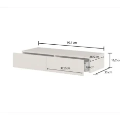 Hengende sminkebord Jukon S med 2 skuffer + speil Ø80 cm
