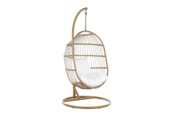 Hengestol med stativ kunstrotting beige ALBA