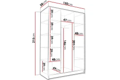 Herrljunga Garderobe med Speil 150 cm