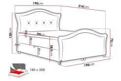 Seng Med Oppbevaring-Hestra Lux Kontinentalseng 180x200 cm Once 37