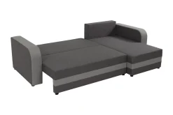 Sofa Med Sjeselong-Hewlet Sofa med Divan 3-seter Svart/Beige