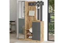 Møbelsett Til Gang & Entre|Gangoppbevaring-Hialeh Gangmøbelsett 38x114 cm Natur,Antracit