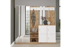Møbelsett Til Gang & Entre|Gangoppbevaring-Hialeh Hallmöbelset 38x187 cm Natur,Hvit