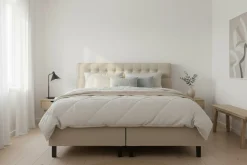 Bedly Kontinentalsenger|Komplett Sengepakke-Hilton Komplett Sengpakke 160x200 cm Kontinentalseng med diamant sengegavl Beige