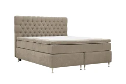 Berg & Strand Kontinentalsenger|Komplett Sengepakke-Hilton Lyx komplett sengpakke 180x200 cm kontinentalseng med knappepolstret sengegavl i chenille Brun