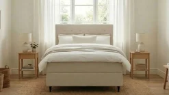 Bedly Kontinentalsenger-Hilton Plus Komplett sengepakke med oppbevaring 120x200 cm Lys beige