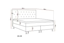 Bedly Kontinentalsenger|Komplett Sengepakke-Hilton Plus Komplett Sengepakke 180x200 cm Beige