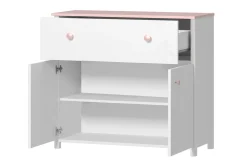 Kommode|Gangoppbevaring-Hilts Byrå 110x90 cm Vit||Pink Hvit,Lyserød