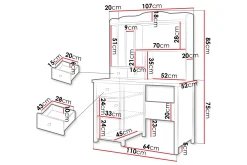 Sminkebord & Toalettbord-Hilts Sminkebord 110x52 cm Hvit,Lyserød