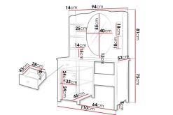 Sminkebord & Toalettbord-Hilts Sminkebord 110x52 cm Hvit,Lyserød
