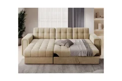 Velour Sofa & Fløyel Sofa|Sovesofaer-Hjørnesofa Eltap Blenvi 260x150x82 cm Mørk beige