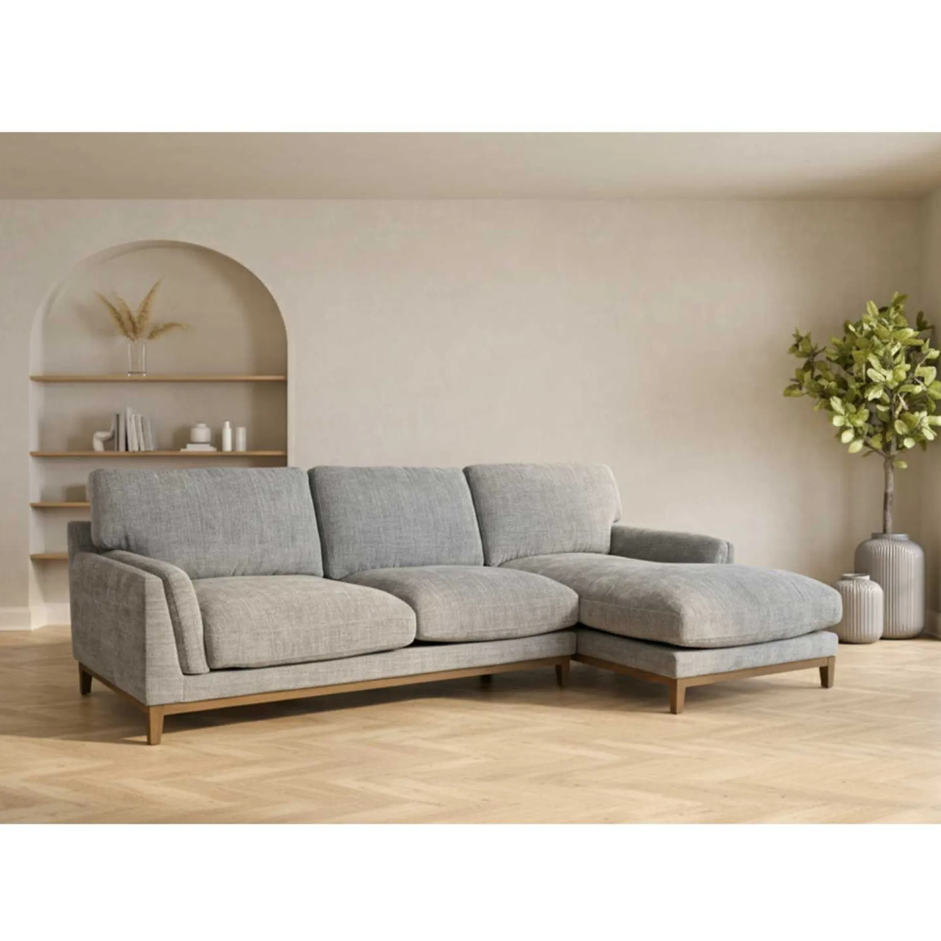 Hjørnesofa-Hjørnesofa HOME4YOU Basil Høyre hjørne grå