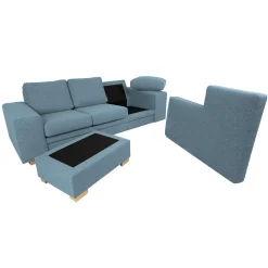 Hjørnesofa-Hjørnesofa HOME4YOU Dagmar lyseblå lys blå
