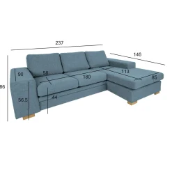 Hjørnesofa-Hjørnesofa HOME4YOU Dagmar lyseblå lys blå