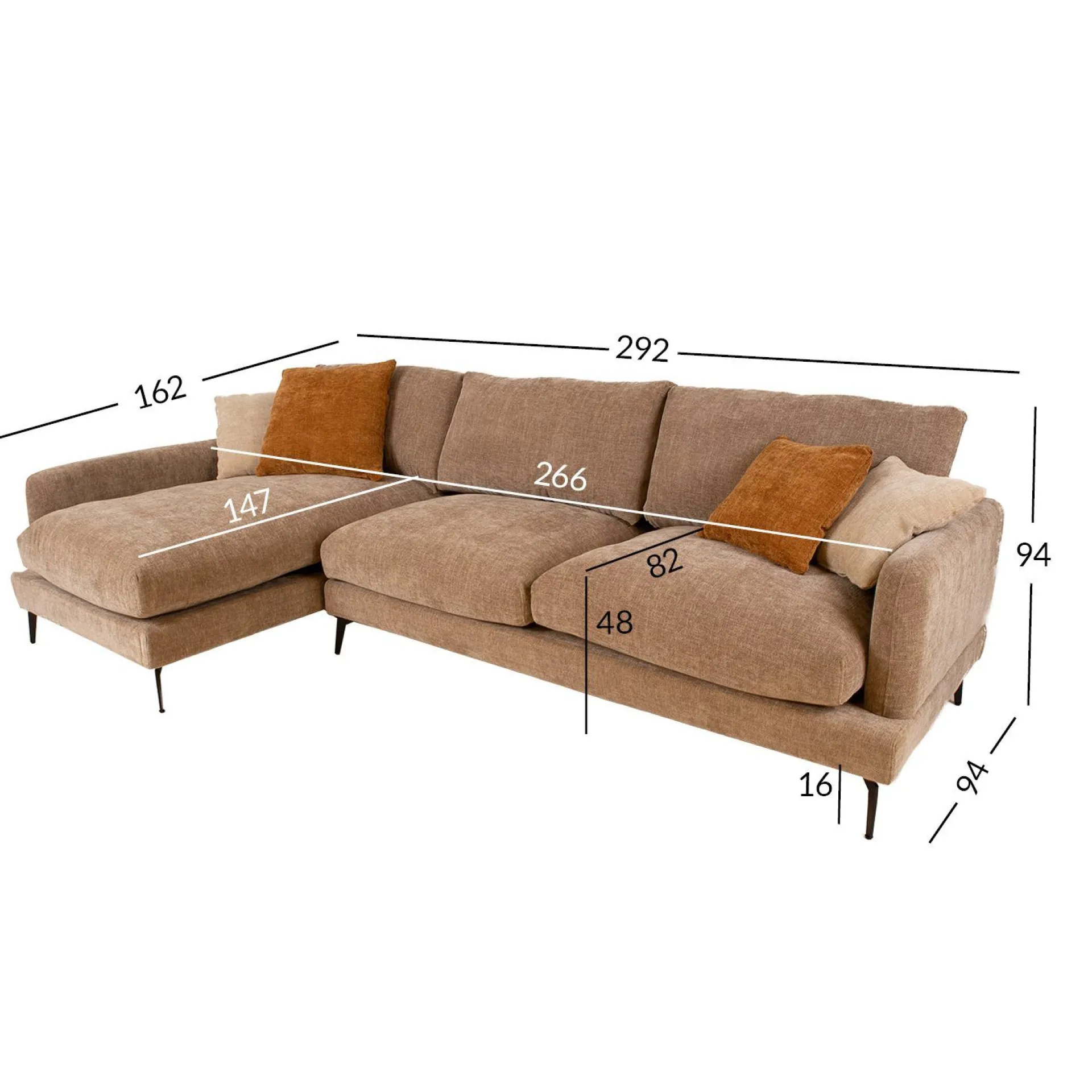 Hjørnesofa HOME4YOU Daisy Venstre hjørne