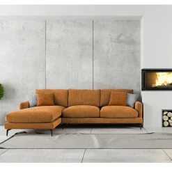 Hjørnesofa-Hjørnesofa HOME4YOU Daisy Høyre hjørne brun