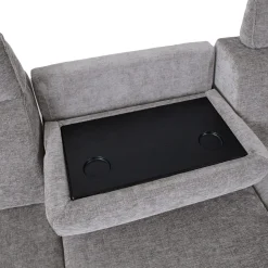 Hjørnesofa HOME4YOU Dayton elektrisk recliner Lys grå Høyre hjørne