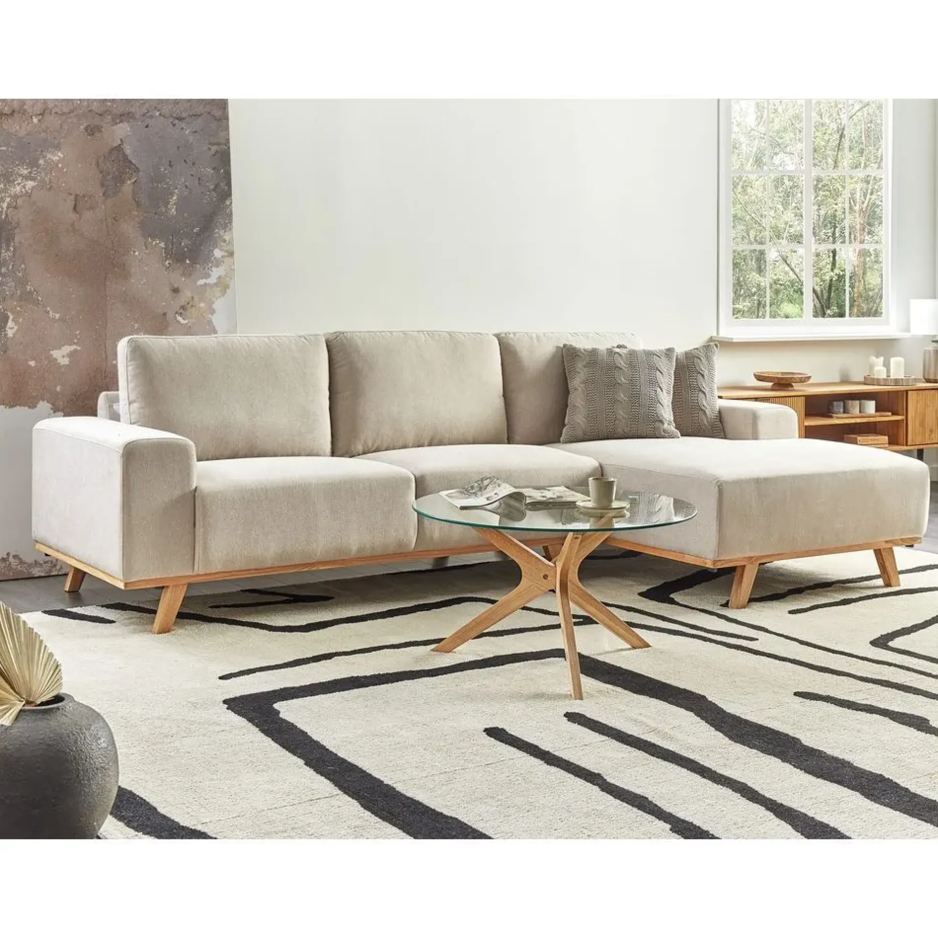 Hjørnesofa-Hjørnesofa Nora Natur,Beige