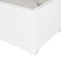 Veranda & Terrasse|Loungesett-Hjørnesofa utendørs med bord 4-seter Sano høyrevendt modulær kunstrotting Hvit/Beige