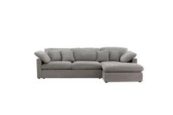 VIND Sofa Med Sjeselong-Hjørnesofa Amalfi Mørk grå Mørkegrå