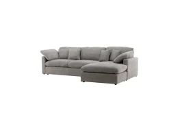 VIND Sofa Med Sjeselong-Hjørnesofa Amalfi Mørk grå Mørkegrå
