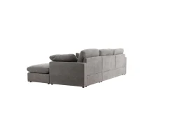 VIND Sofa Med Sjeselong-Hjørnesofa Amalfi Mørk grå Mørkegrå