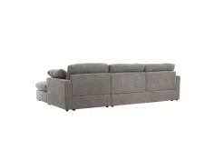 VIND Sofa Med Sjeselong-Hjørnesofa Amalfi Mørk grå Mørkegrå