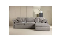 VIND Sofa Med Sjeselong-Hjørnesofa Amalfi Mørk grå Mørkegrå