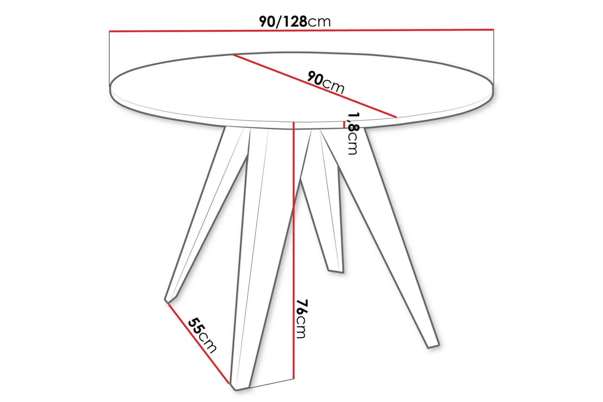 Hoban Spisebord 128 cm