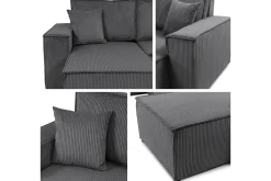 U-Sofa-Hobson Sofa Dobbel sjeselong 4-seter Beige