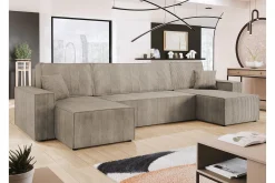 U-Sofa-Hobson Sofa Dobbel sjeselong 4-seter Beige