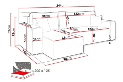 Hobson Sofa med Divan 3-seter